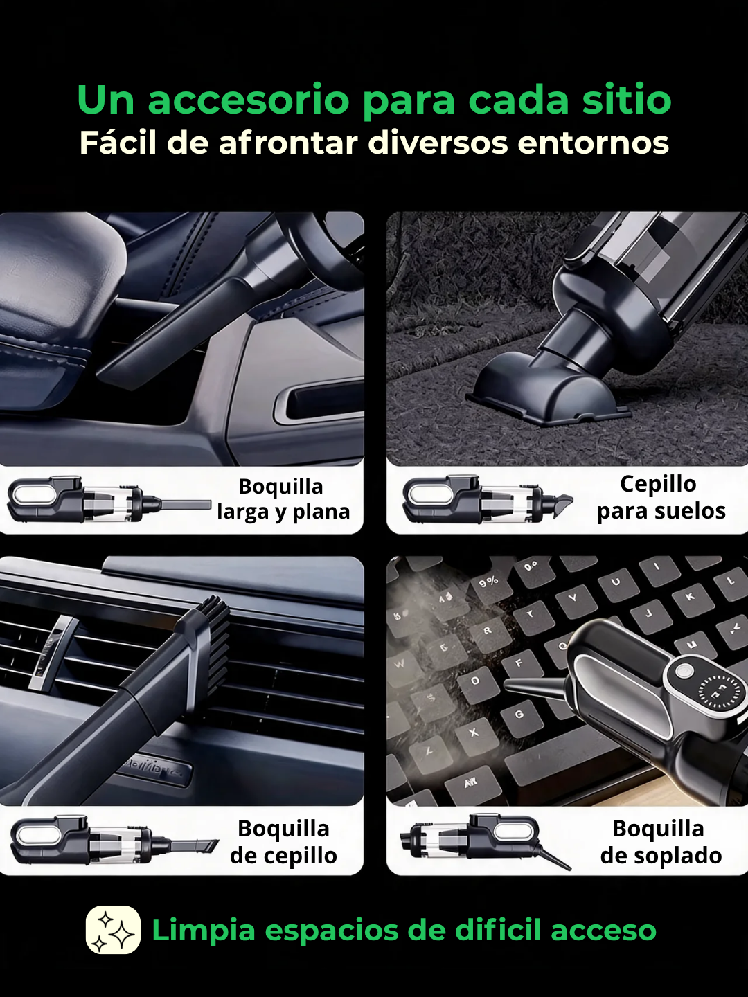 Aspiradora Inalámbrica Multifunción para Coche y Hogar - beleve max