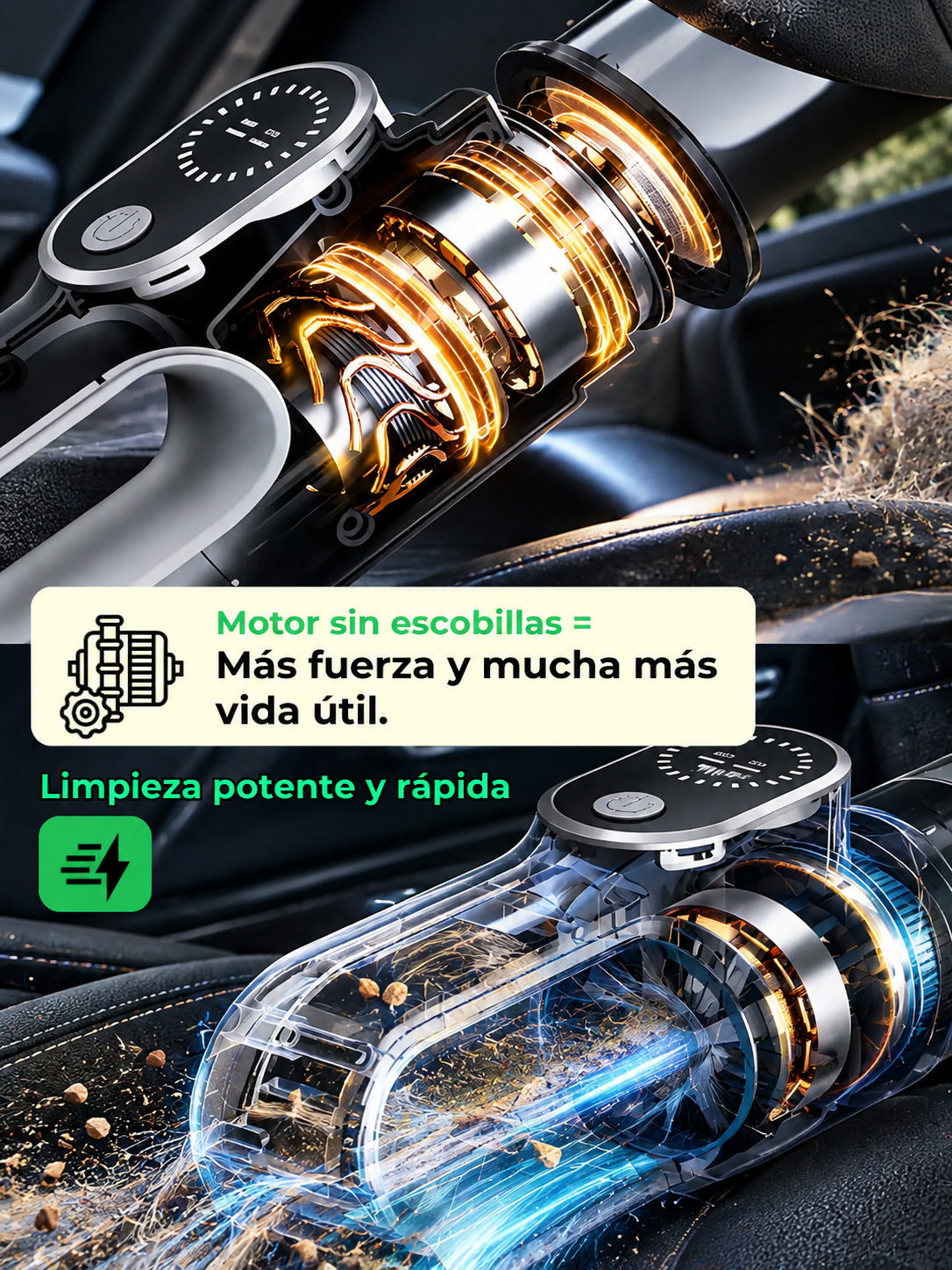 Aspiradora Inalámbrica Multifunción para Coche y Hogar - beleve max